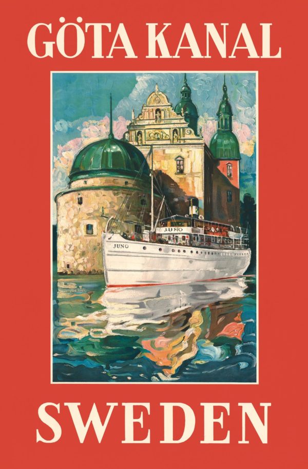 Sweden travel poster named “Göta Kanal Vadstena” printed as a postcard