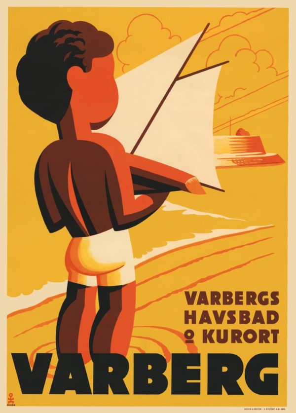 Vintage Sweden travel poster named “Varberg” in size 50x70 cm.