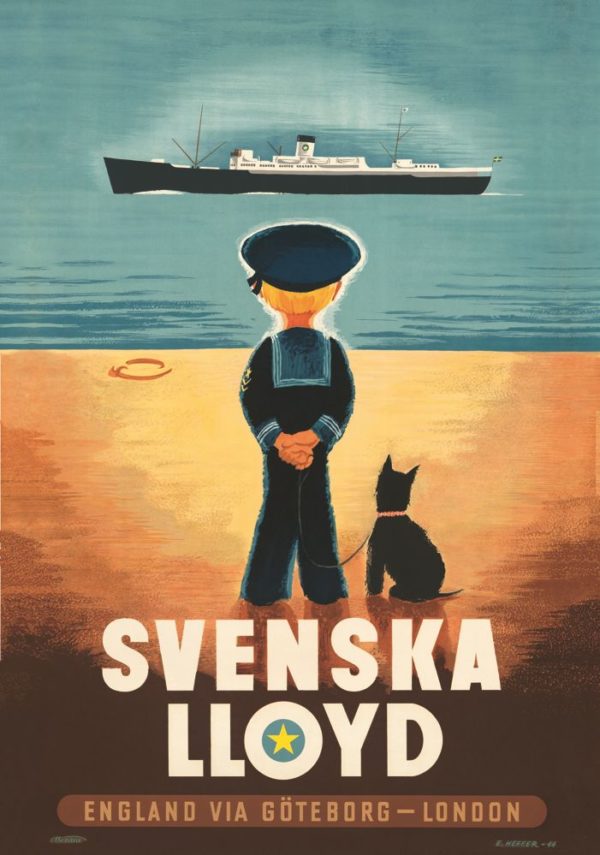 Vintage Sweden travel poster named “Swedish Lloyd” in size 70x100 cm.