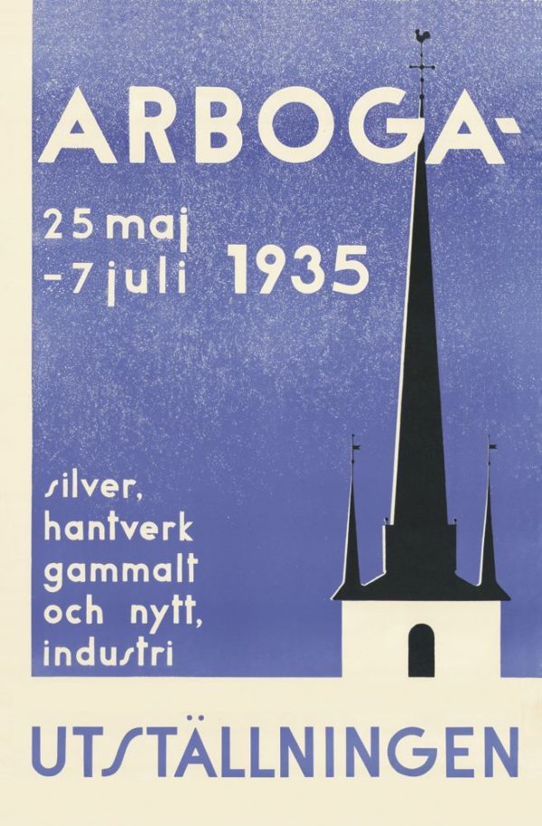 Sweden travel poster named “Arboga” printed as a postcard