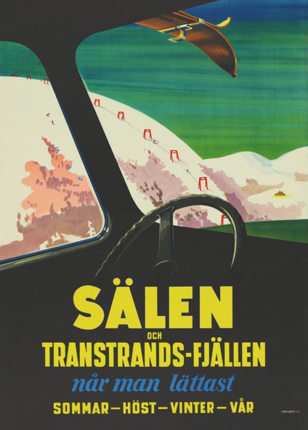 Vintage Sweden travel poster named “Sälen and Transtrandsfjällen” in size 50x70 cm.