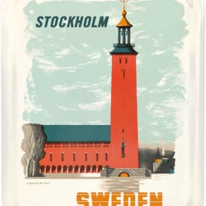 Kauffer: The City Hall in Stockholm, Bricka 20 x 27 cm