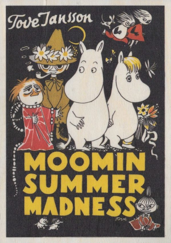 Moomin wooden card named “Moomin Summer Madness, Wooden artwork A5”.