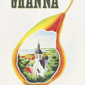 Affisch som föreställer Gränna päron