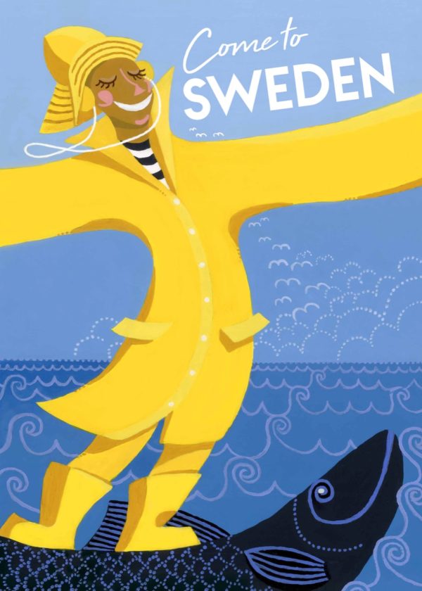 Modern Sweden travel poster named “SUP by Mira Martikainen” in size 50x70 cm.