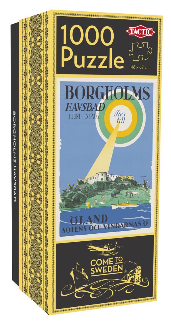 Sweden travel poster puzzle named “The sea bath in Borgholm”.