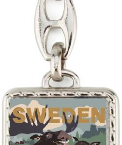 Svenska älg-familjselfien affisch som nyckelring