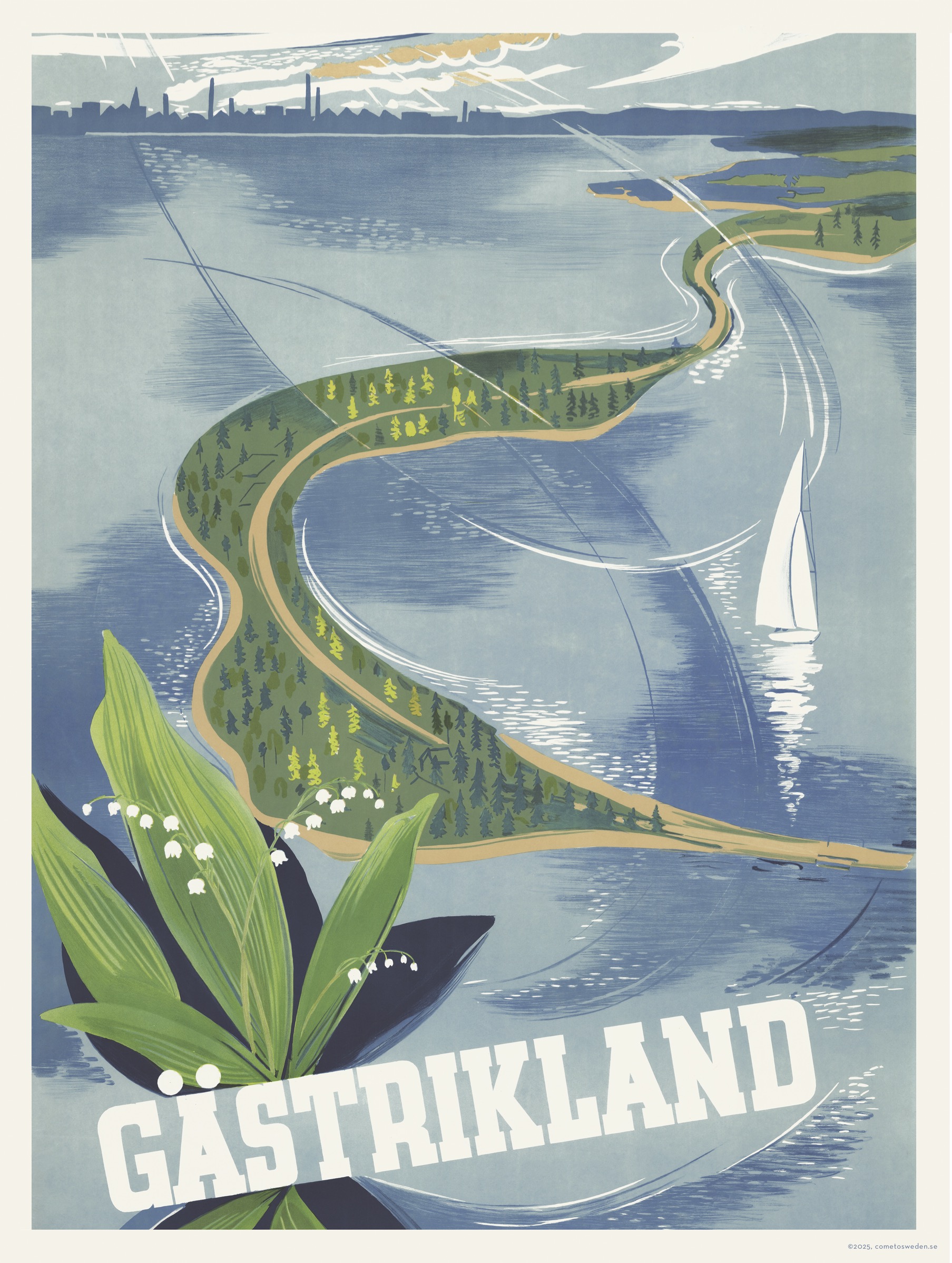 Gästrikland Poster_P-S-5110 Vintage Sweden travel poster named “Gästrikland” in size 50x70 cm.