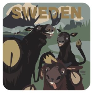 Svenska älgfamiljen, glasunderlag